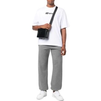 Pantalones deportivos/pantalones/joggers Off-White para hombre, temporada primavera-verano 2022, de corte holgado, con rayas de color liso, grises