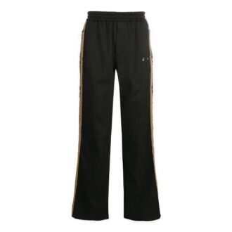 Pantalones deportivos/pantalones/joggers para hombre Off-White con logotipo y raya lateral, corte holgado, color negro