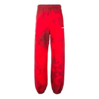 Pantalones deportivos/pantalones/pantalones de jogging para hombre Off-White en rojo tie-dye