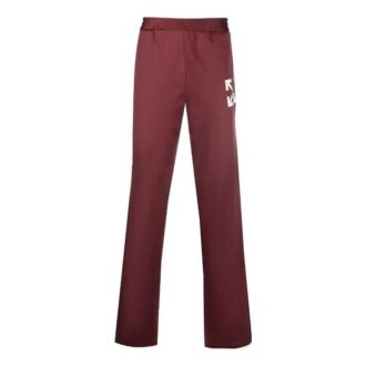 Pantalones deportivos rectos con estampado de flechas Off-White para hombre, colección FW22, versión joggers, color rojo