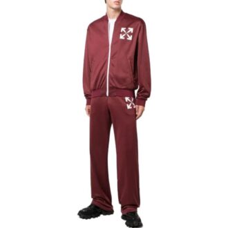Pantalones deportivos rectos con estampado de flechas Off-White para hombre, colección FW22, versión joggers, color rojo
