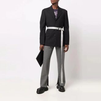 Pantalones deportivos rectos de color liso para hombre de Off-White, estilo casual, color gris