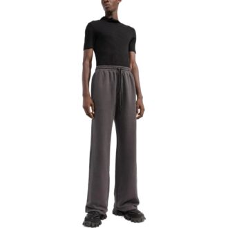 Pantalones deportivos rectos holgados con estampado de rayas de un solo color para hombre de Off-White, color gris