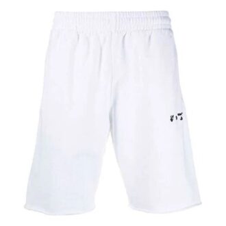 Pantalones FW21 con estampado de logotipo y cintura elástica, versión Pantalones Cortos deportivos, color blanco
