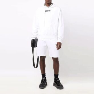 Pantalones FW21 con estampado de logotipo y cintura elástica, versión Pantalones Cortos deportivos, color blanco