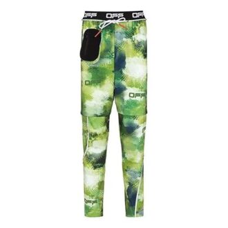Pantalones largos casuales con estampado de camuflaje Off-White para hombre, color verde