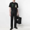 Pantalones largos casuales con patrón de logotipo SS21, versión en negro