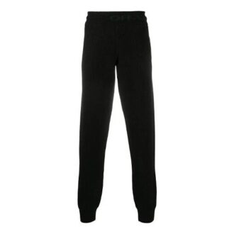 Pantalones largos casuales de color liso con cintura elástica para hombre de Off-White, color negro
