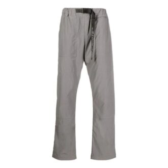 Pantalones largos casuales de color liso con cinturón Off-White para hombre FW22, color gris