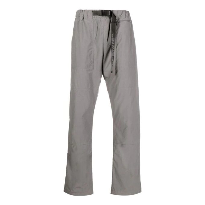 Pantalones largos casuales de color liso con cinturón Off-White para hombre FW22, color gris