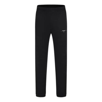 Pantalones largos casuales de color liso con estampado de logotipo para hombre de Off-White, color negro