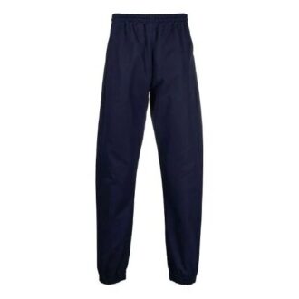 Pantalones largos casuales de color liso con logo Off-White para hombre, corte holgado, azul