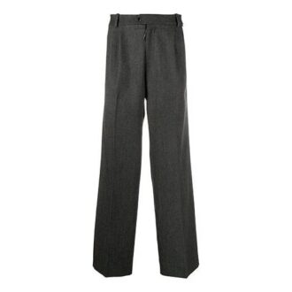 Pantalones largos casuales de color liso para hombre Off-White, corte holgado, color gris