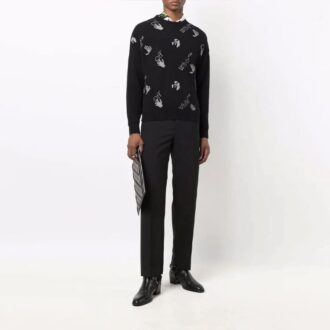 Pantalones largos casuales de color liso para hombre Off-White FW21, color negro