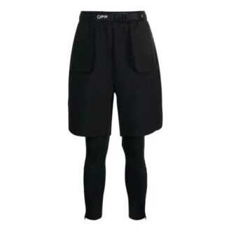 Pantalones largos casuales de hombre Off-White con estampado de letras, corte ajustado, color negro