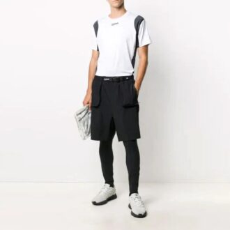 Pantalones largos casuales de hombre Off-White con estampado de letras, corte ajustado, color negro