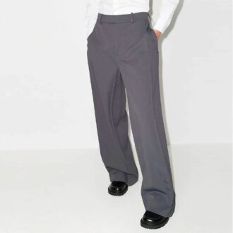 Pantalones largos casuales de traje rectos de color liso Off-White para hombre FW21, corte holgado, color gris