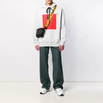 Pantalones largos de traje para hombre Off-White, corte holgado, verde oscuro