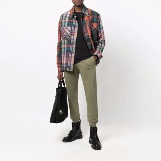 Pantalones largos deportivos rectos con cintura elástica y logotipo FW21, versión estándar, verde oscuro