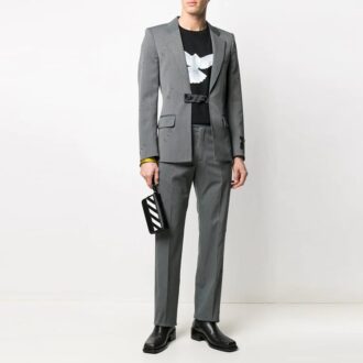 Pantalones largos grises con logotipo Off-White para hombre SS21