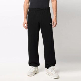 Pantalones largos holgados y rectos con estampado Off-White para hombre, temporada primavera-verano 2022, color negro