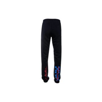 Pantalones oversize de algodón con logo estilo urbano para hombre, color negro