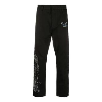 Pantalones rectos con estampado de besos