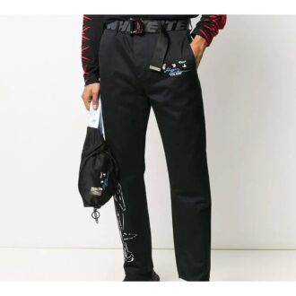 Pantalones rectos con estampado de besos