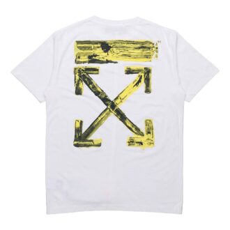 Pintura trasera con estampado de flecha de graffiti, pantalones cortos, blanco