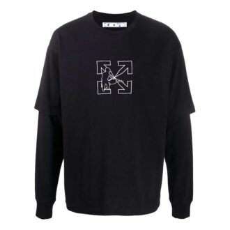 Polo Cargo de manga larga con logo Negro