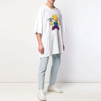 SS19 Camiseta de manga corta oversize de Pantalones Cortos de Bart Simpson