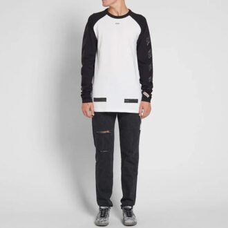 SS19 Manga raglán Colorblock Arrows Manga larga Versión estándar Blanco