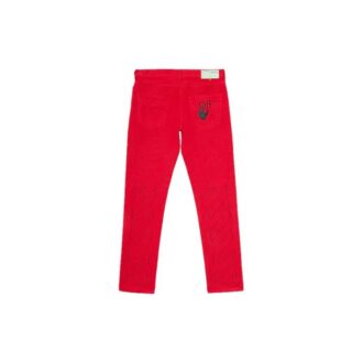 SS20 Año Nuevo Lunar para hombre Tejidos mezclados Estilo urbano Vaqueros slim fit de algodón liso con logo