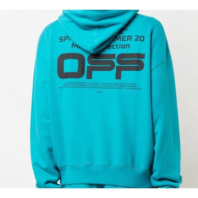 SS20 Blanco con logo ondulado impreso Hombre Azul