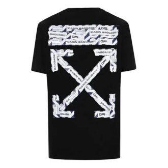 SS20 Camiseta de manga corta con logo y diseño de flechas en la espalda para hombre, corte normal