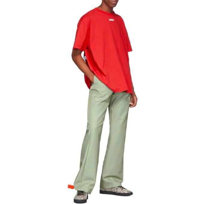 SS20 Estampado de cinta de aeropuerto para hombre Rojo