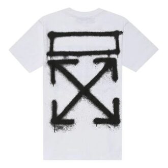 SS20 Virgil Abloh Hombre Pantalón Slim Blanco Pintado con Spray