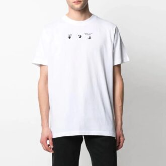 SS21 Algodón con estampado de spray para hombre Blanco
