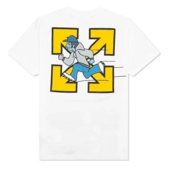 SS21 B-Boy Cuello redondo Estampado Pantalones Cortos de manga corta Versión de corte ajustado Blanco