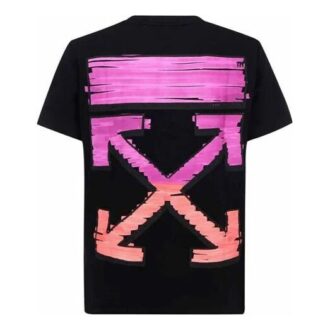 SS21 Camiseta de algodón de pantalones cortos con estampado de flechas y logotipo, color negro