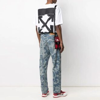 SS21 Camiseta de cuello redondo con logo, pantalones cortos y corte holgado, color blanco