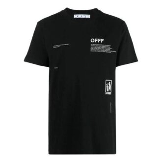 SS21 Camiseta de manga corta con cuello redondo y estampado de Arrows, versión estándar, color negro