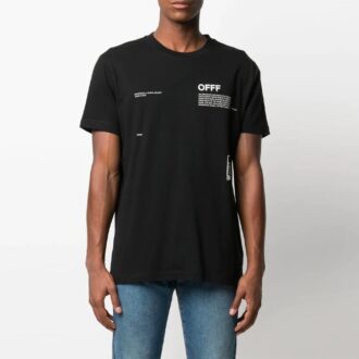 SS21 Camiseta de manga corta con cuello redondo y estampado de Arrows, versión estándar, color negro