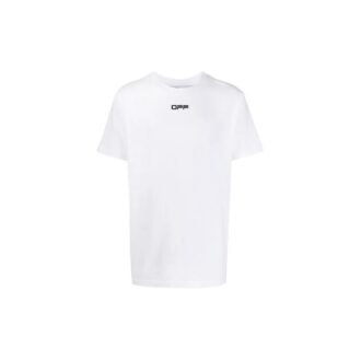 SS21 Camiseta de manga corta con cuello redondo y estampado de letras del logotipo, versión estándar, blanco