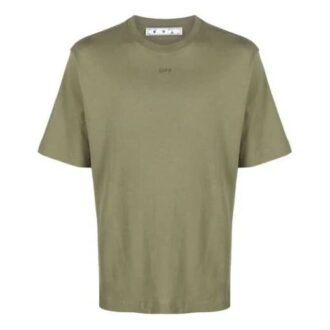 SS21 Camiseta de manga corta con estampado de flechas de goma, versión ajustada, verde
