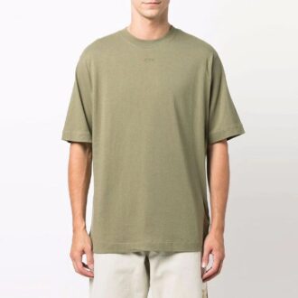 SS21 Camiseta de manga corta con estampado de flechas de goma, versión ajustada, verde