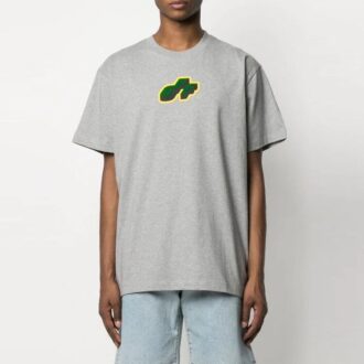 SS21 Camiseta de manga corta con logo, corte holgado, gris