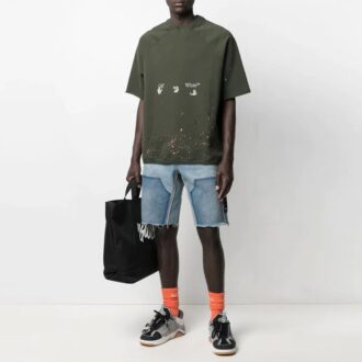 SS21 Camiseta de manga corta con logo, corte holgado, verde
