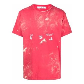 SS21 Camiseta de manga corta con logo impreso, corte holgado, color rojo