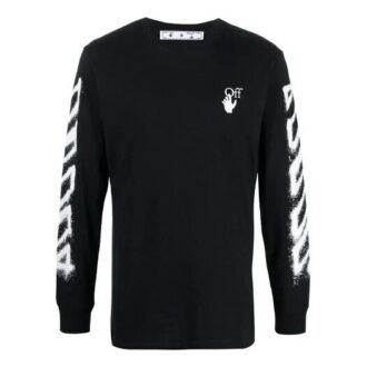 SS21 Camiseta de manga larga Arrows, versión ajustada, negro